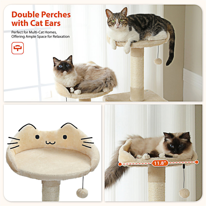 Multi-Level Cat Tree Cat Tower, Beige