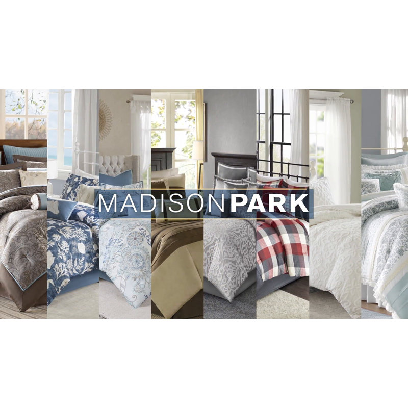 Genevieve Navy Queen 7-Piece Comforter Set with Decorative Pillows