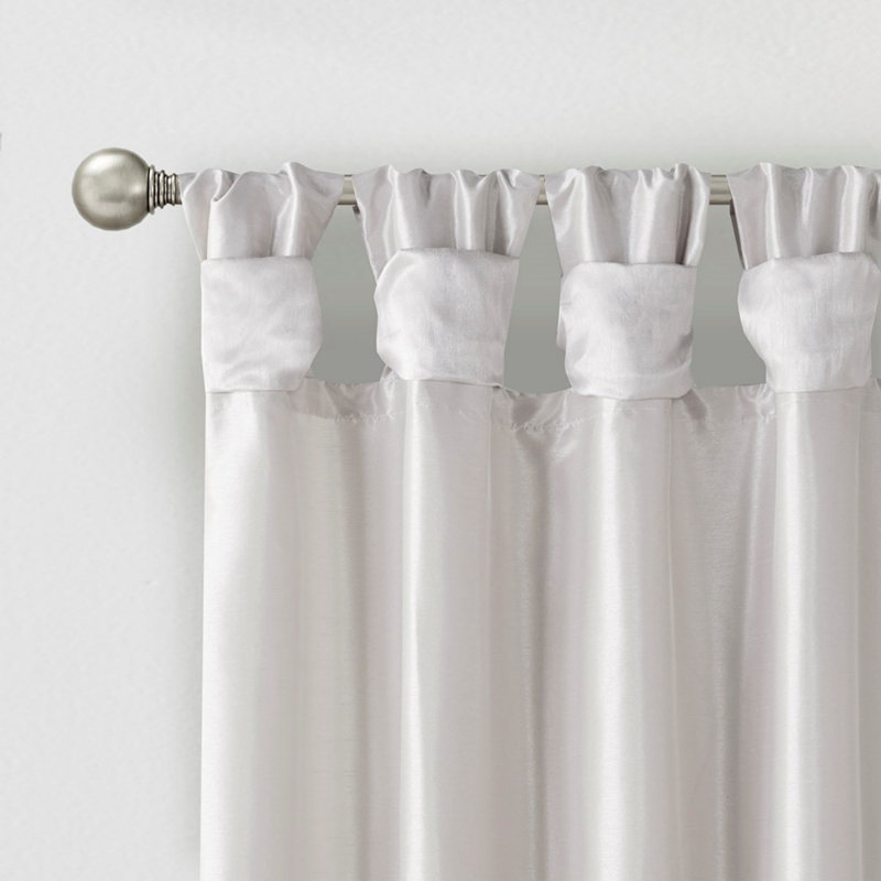 Twisted tape lined curtain panel, Silver, 50" W x 108" L