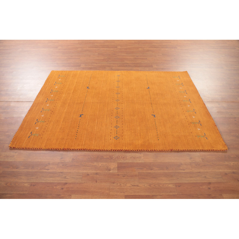 Tapis orange tribal orange Gabbeh 6