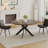 Round dining table, black walnut, brown