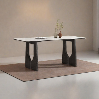 Medieval Style Solid Wood Rectangular Dining Table