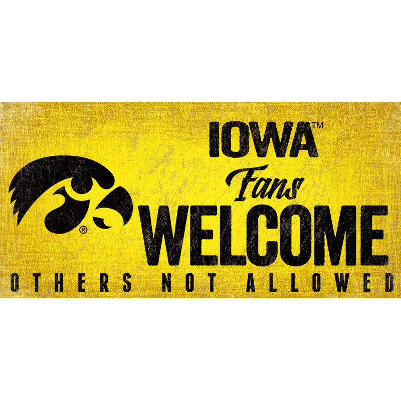 NCAA Fans Welcome Sign, décoration murale, Université de l'Iowa
