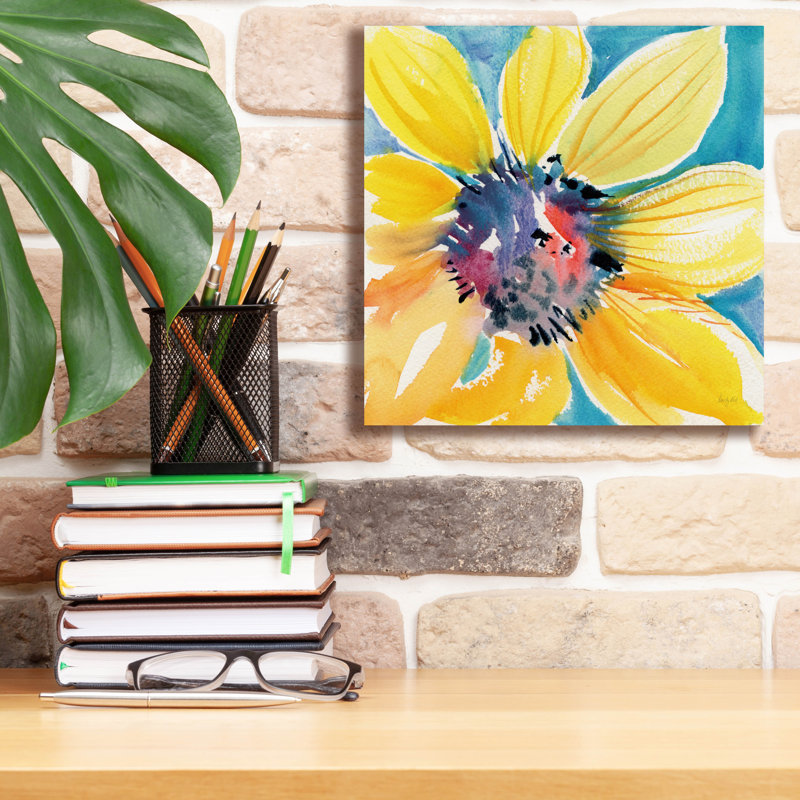"Epic Graffiti" Sunny 2 "par Kristy riz, art mural sur toile, H 12 po x l 12 po x P 0,75 po
