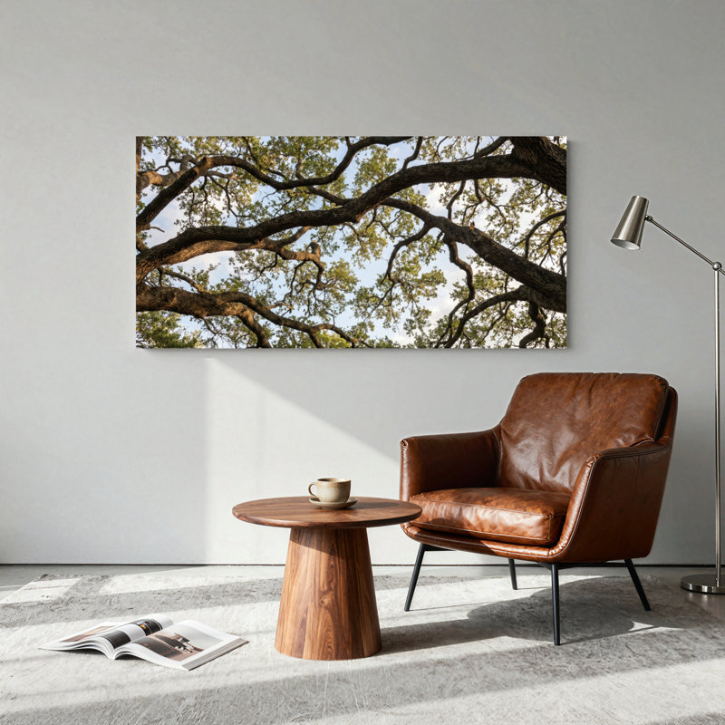 Ensemble de 1 tableau sur toile représentant la canopée d'un arbre, L 32 po x H 16 po, Toile tendue