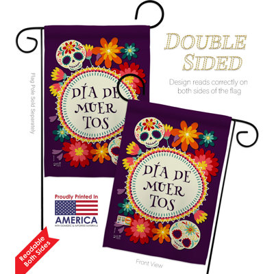 Double Sided 18.5'' H x 13'' W Polyester Day Of The Dead Flag Set