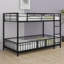 Lit superposé avec porte coulissante, cadre de lit superposé en métal avec barrière de sécurité et échelle pour enfants-2003382691-2003382689