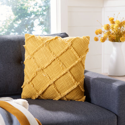 Ashlin Fringed Cotton Throw Pillow