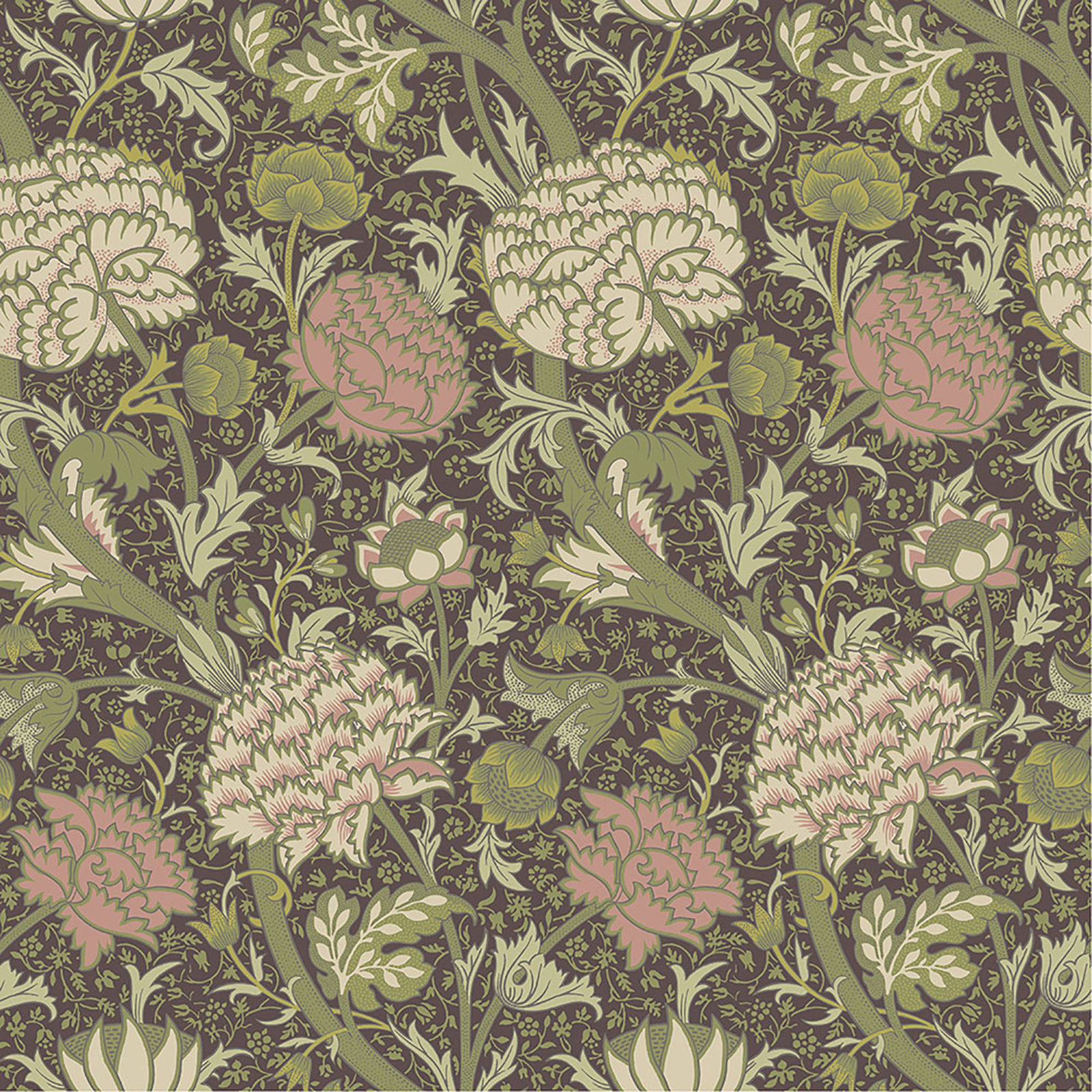 Floral Wallpaper, Plum