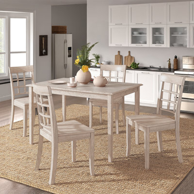 Alexa-Mae 4-Person Solid Wood Four-Leg Dining Set