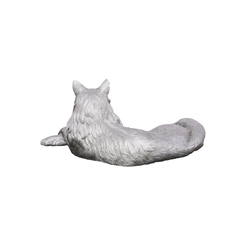 Resin Cat Figurine, Silver Leaf
