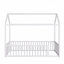 Structure de lit simple, plancher en métal de style Montessori, lit en forme de maison avec clôture pour enfants et tout-petits, sans lattes