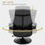 Fauteuil inclinable pivotant en similicuir de 26 po avec base en métal Meleri