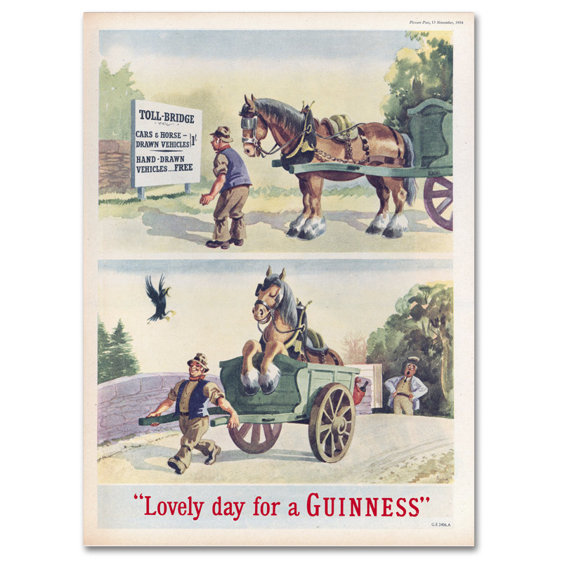 «Lovely Day For A Guinness X», affiche vintage sur toile tendue, H 47 po x l 35 po x P 2 po