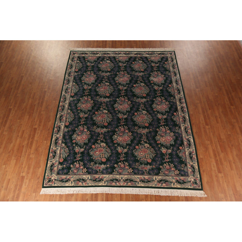Tapis vert Aubusson 9 x 12