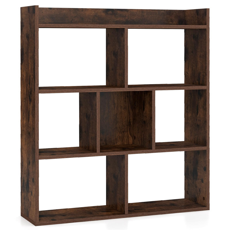 90cm H x 80cm W Bookcase, Rustic Brown