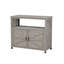 Armoire de patio en bois de sapin massif avec table de bar intérieure grise, conception à lattes élégante pour un look élégant, rangement pour grands outils, buffet, outils de rangement spacieux, multi --1135672081