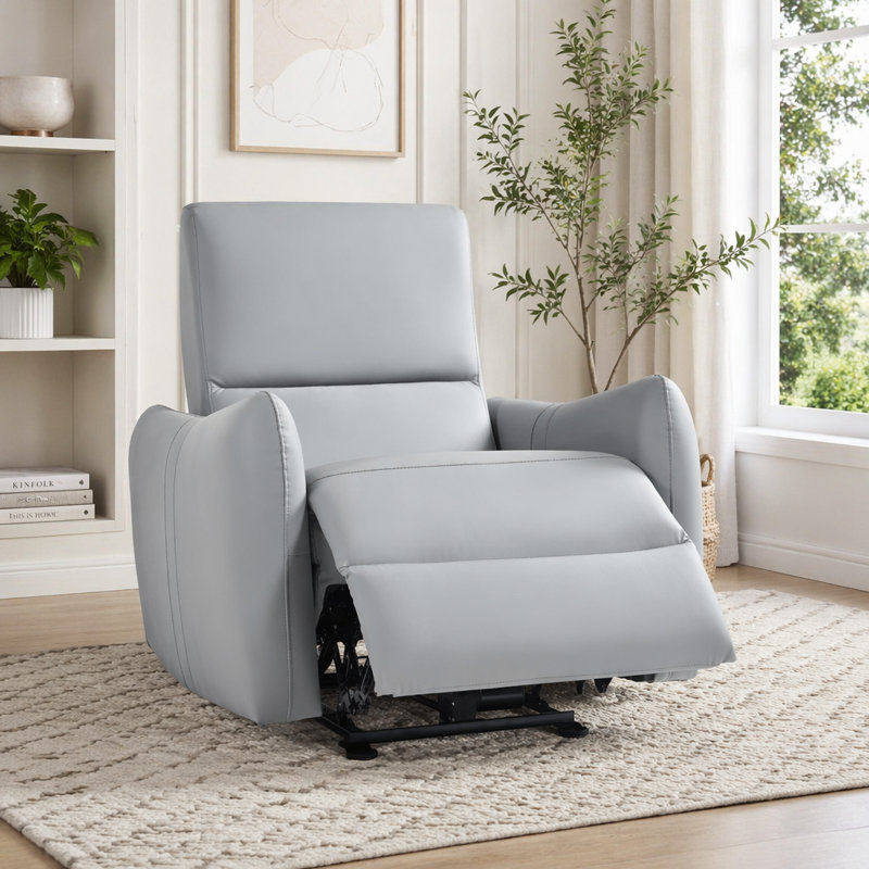 Fauteuil inclinable électrique Wall Wall, PU, Bleu gris