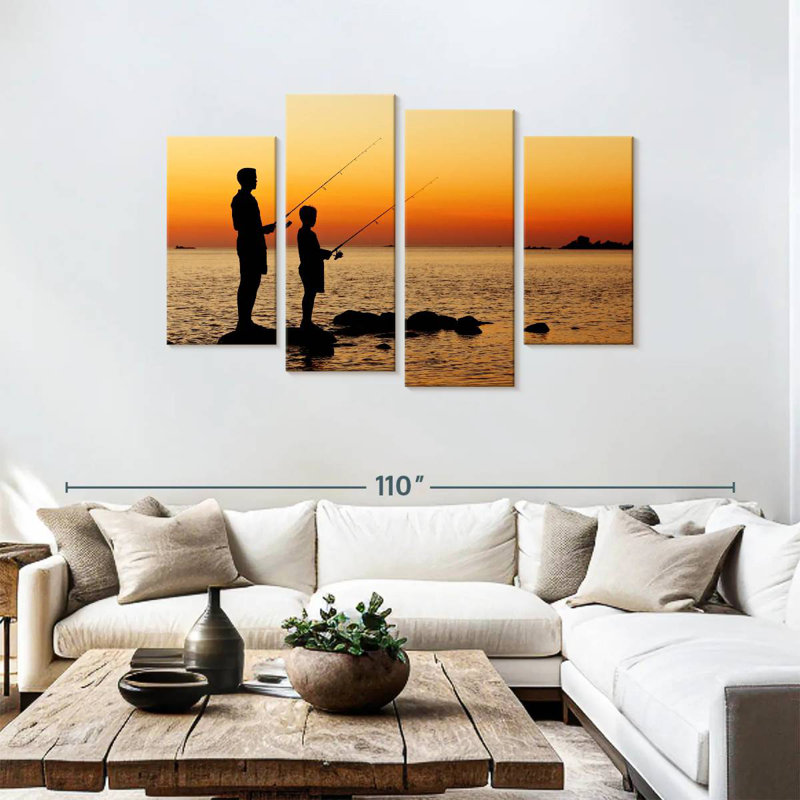 Senne Dad And Son Pêche, H 48 po x l 75 po