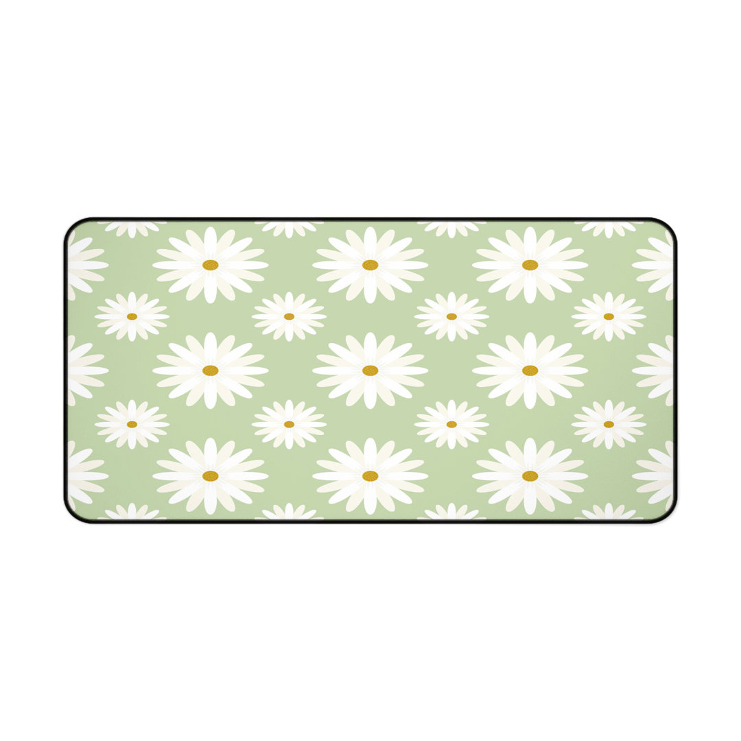 Sage Green Daisy Desk Mat