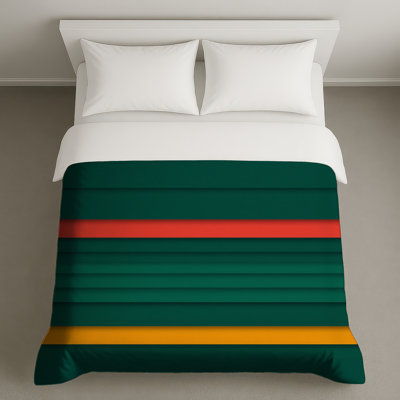Housses de couette à rayures vertes