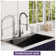 33Inch Topmount 18Gauge Stainless Steel Kitchen Sink With  Black Spring Neck Faucet