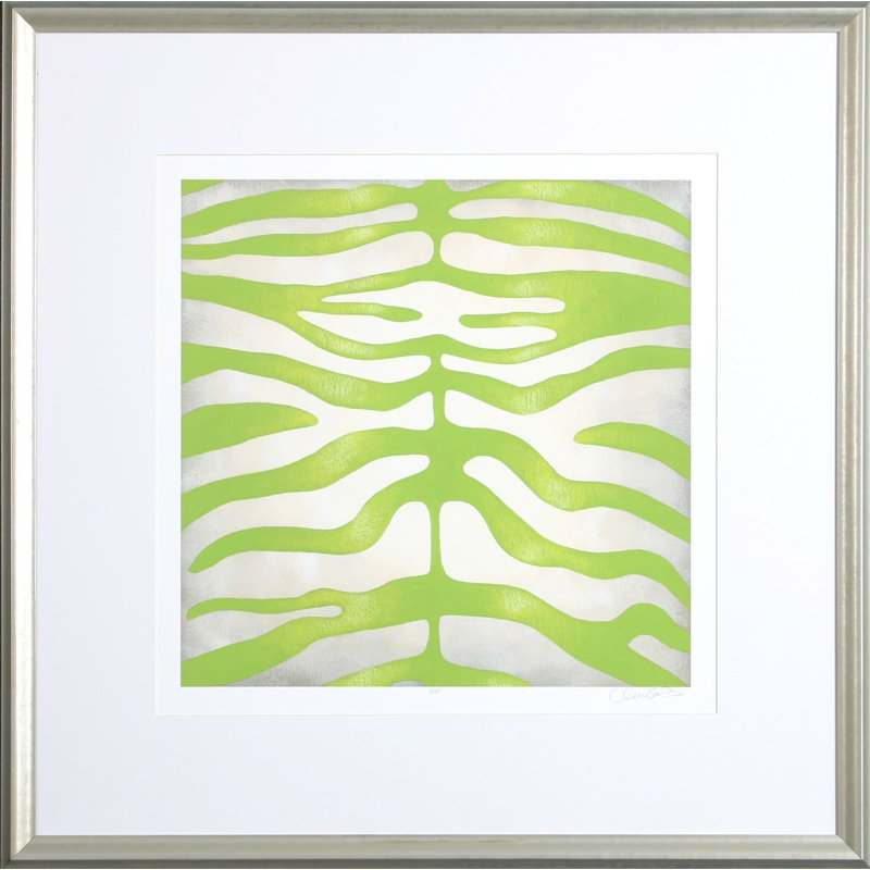 « vibrant zèbre green », reproduction encadrée