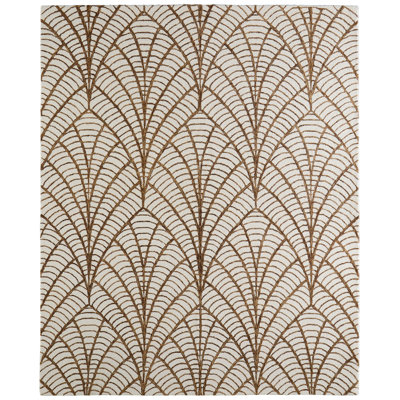 Wallace Modern Ikat White Area Rug