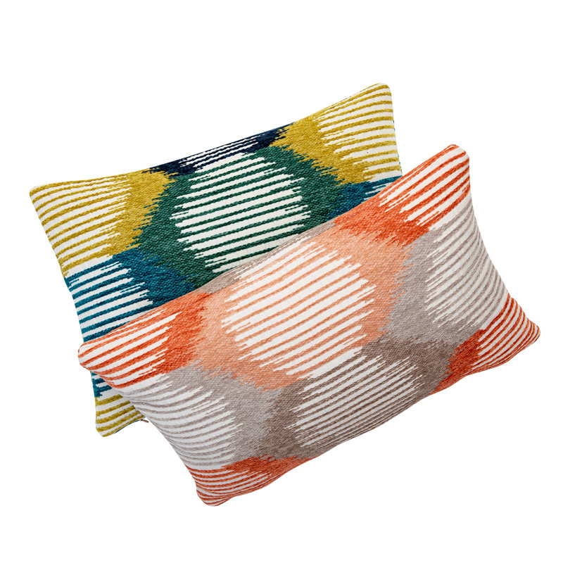 Coussin Adona, 12 po x 18 po, Bleu aqua