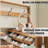 Shoe Cabinet with 3 Rattan Flip Drawers, Bamboo Shoe Storage Cabinet with Coat Hooks, Freestanding Shoe Cabinet