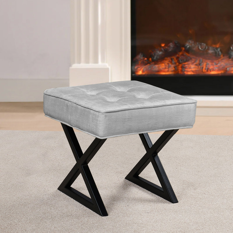 Kadra Upholstered Ottoman, Steeple Gray 