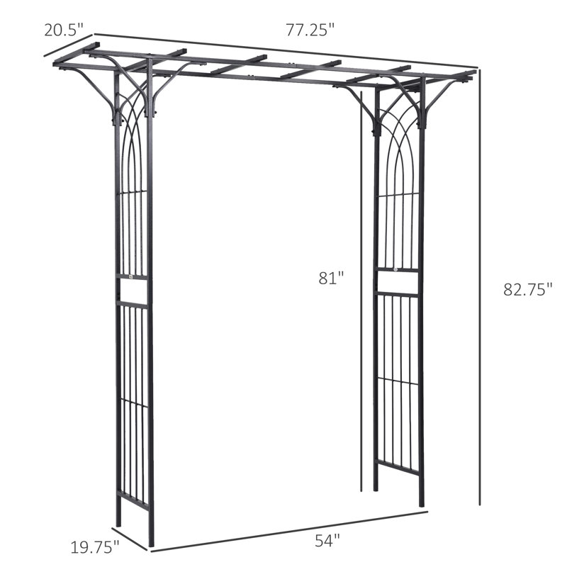Arche de jardin en métal 82 po