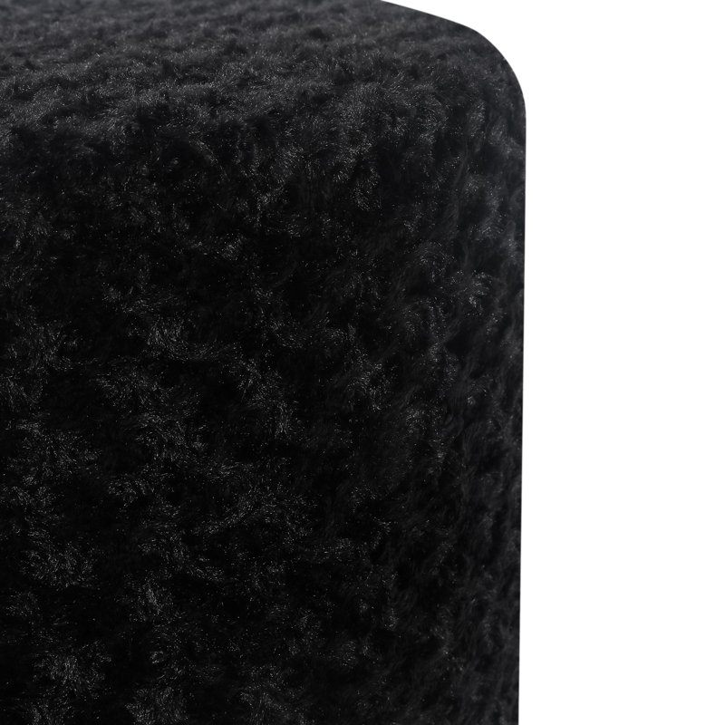Malashia Velvet Ottoman, Black Velvet