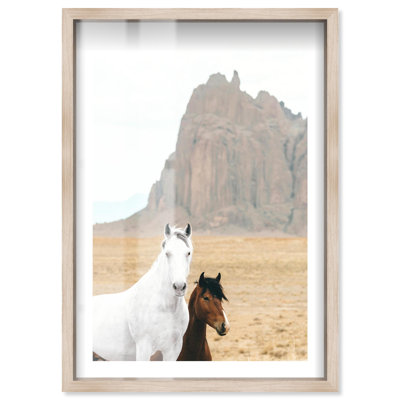 Passing By Shadowbox Print Desert Wall Decor by Notoriart, Blonde Frame, 31 x 46