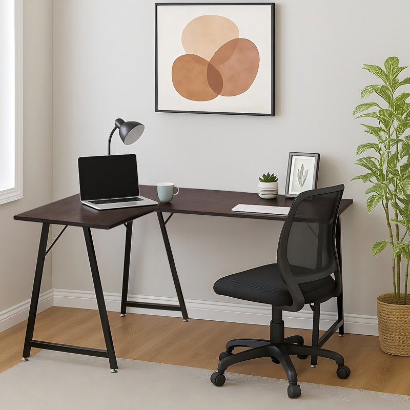 Moree L-Shaped Steel Computer Desk