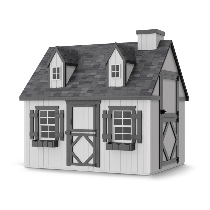 Cape Cod Outdoor Wood Playhouse, 6' x 8', No, No