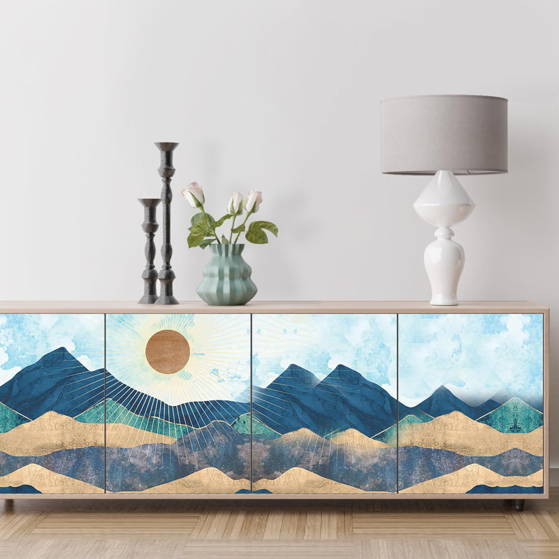 Abstract Mountains Peel & Stick Border, 48" L x 192" W