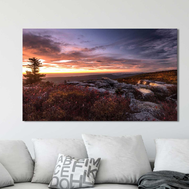" Sunset At The Gorge " by Andy Amos, 18" H x 30" W x 1" D, Wrapped Canvas