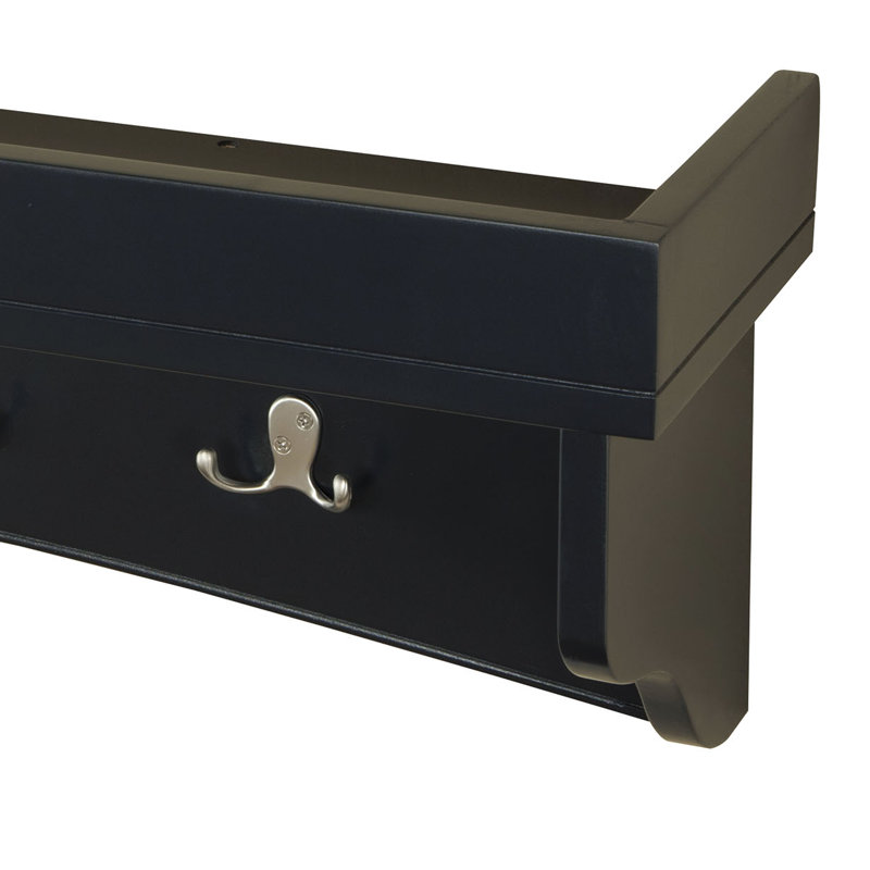 Ajwad 36"W Cottage Beach House Design Wall Mounted Coat Rack and Cabinet Bench Set with Storage, Charcoal