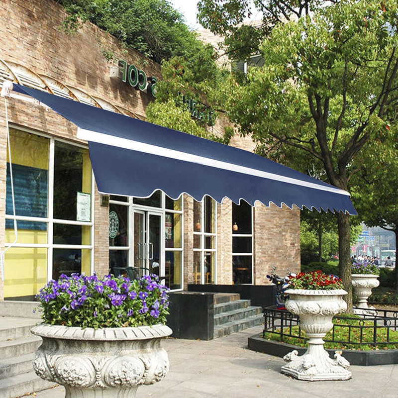 Hadeya 300 cm W x 250 cm D Gizeh Extendable Awning, Blue