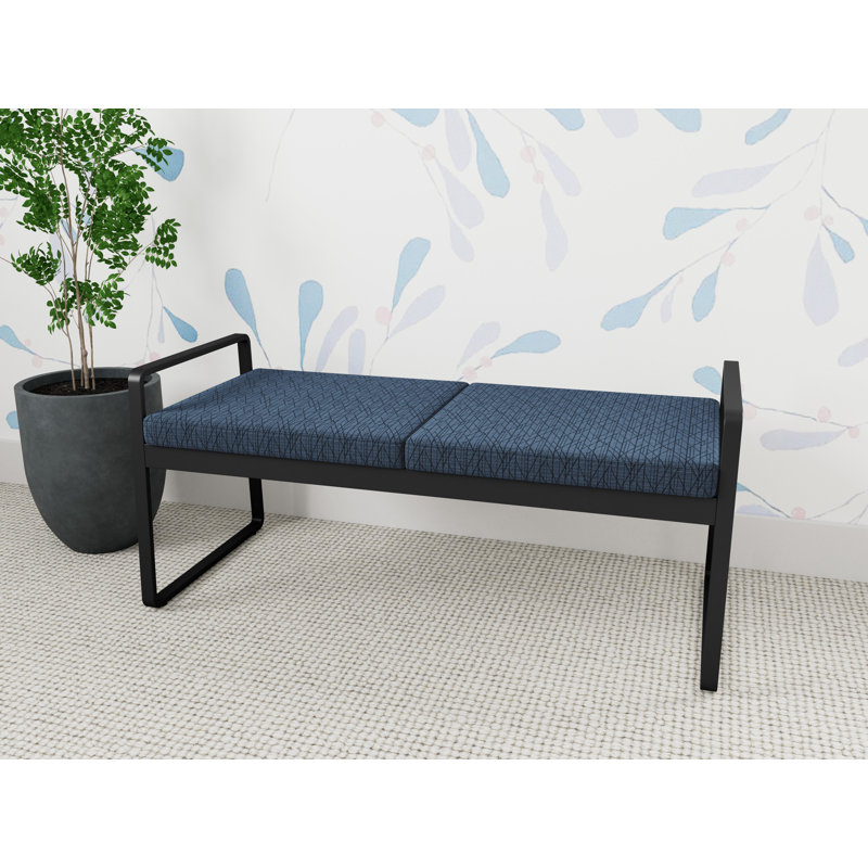 Banc en métal Gansett, Noir Patriot Plus - Vinyle lavable au chiffon, Noir