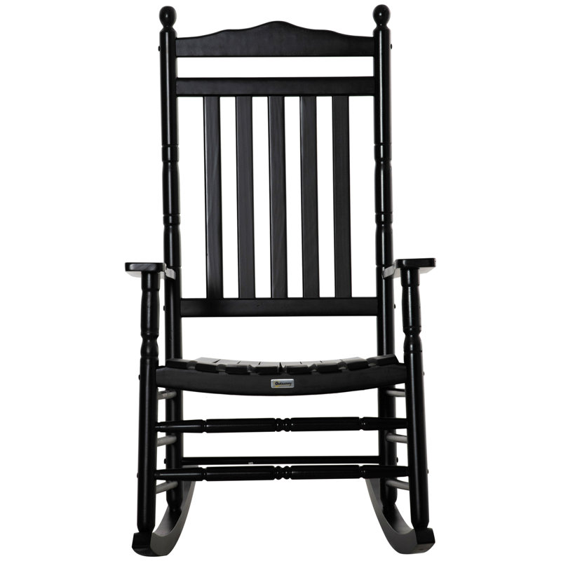 Chaise berçante à haut dossier Traditional, Noir