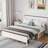 Givens Wood And White Metal Frame Platform Bed With Headboard Noise Free-393639405