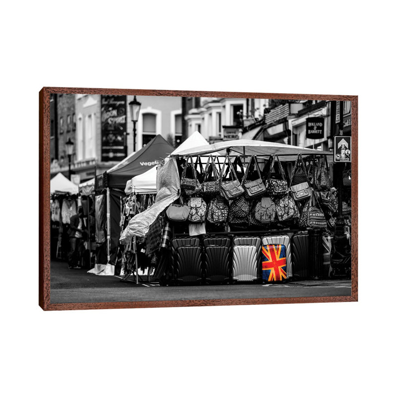Carnaby Street by David Gardiner - Print on Canvas, 66.04 cm H x 45.72 cm W, Brown Framed