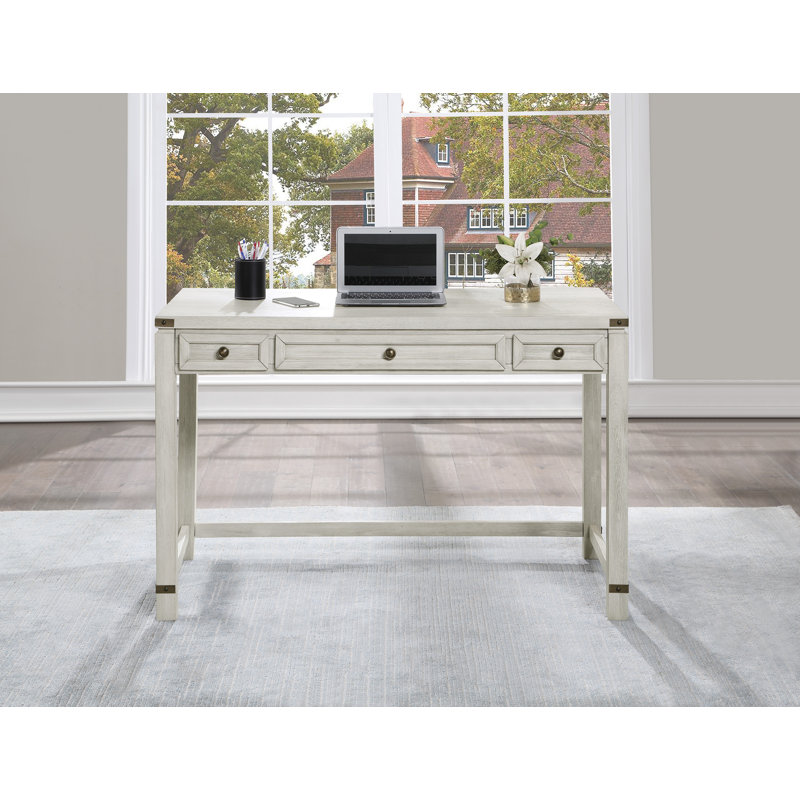 Conde Solid Wood Base Writing Desk, Champagne Oak