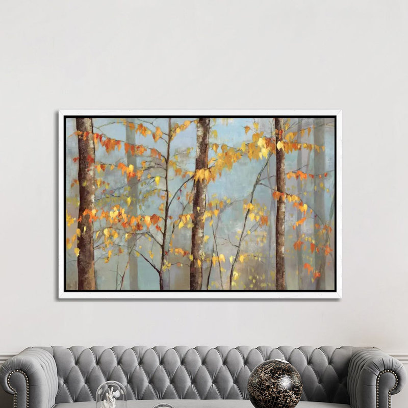 Delicate Branches 1 Piece Painting on Canvas, 152.5 cm H x 101.5 cm W, White Framed Canvas