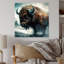 Portrait de bison dans la nature II - Buffalo, verre d'art mural en acrylique-139586679