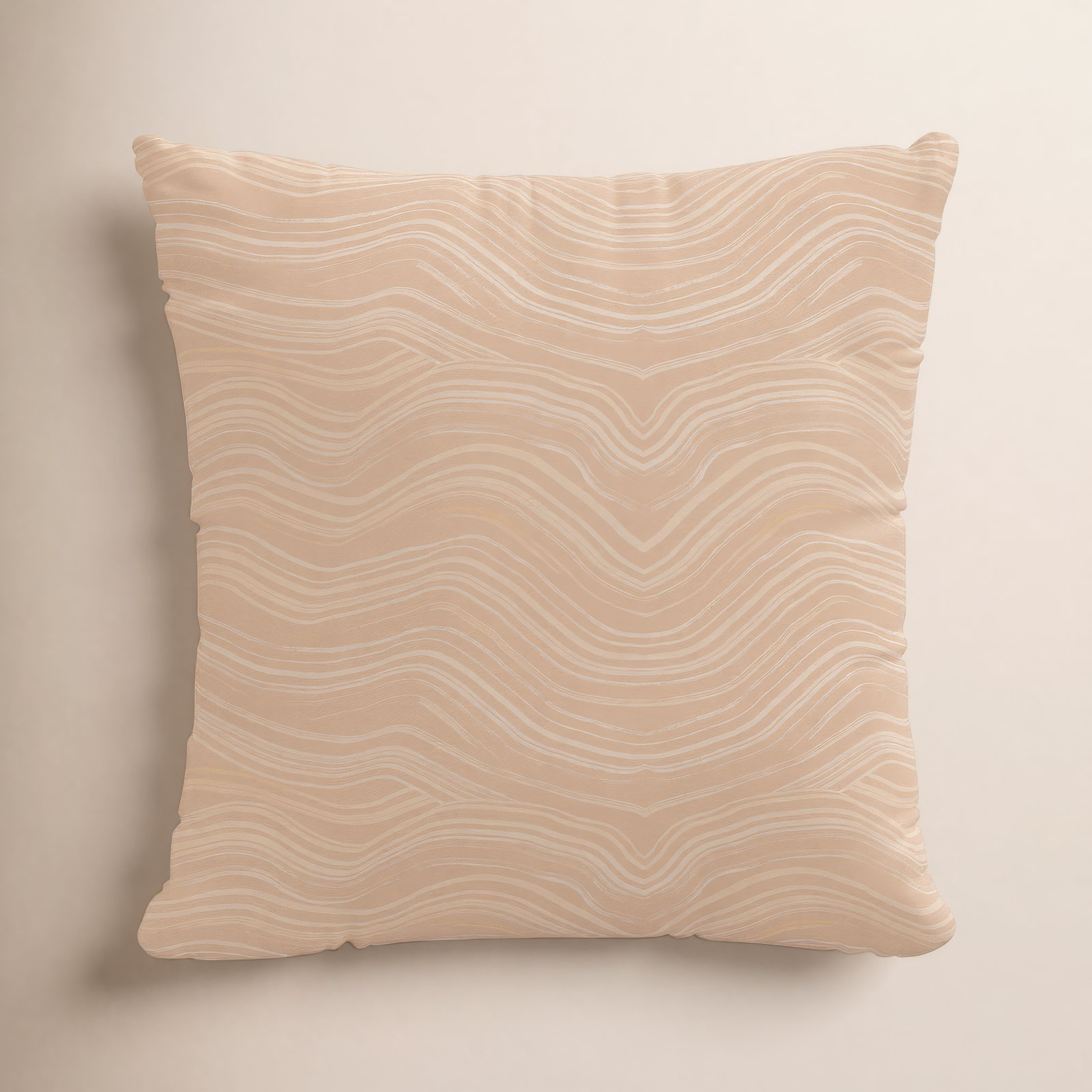 Claira Cotton Throw Pillow, Polyester/Polyfill, Make Waves Buff, 20" H x 20" W