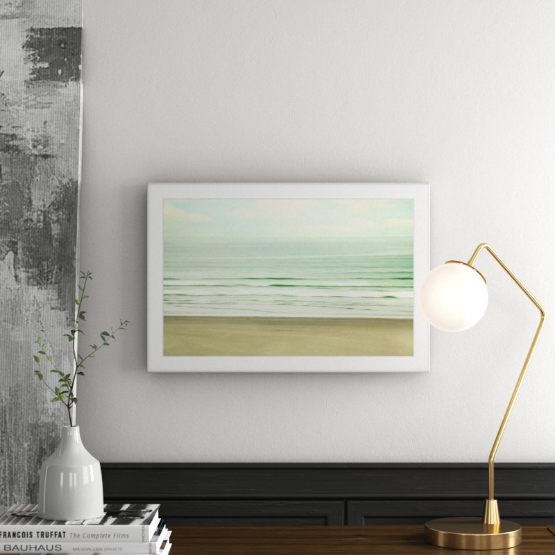 Calm by Sylvia Cook - Print, 41cm H x 61cm W, White, White Framed