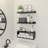 15.7 Floating Shelves Set With Cube Organizer, Black MDF Wall Shelves With Metal Rails, 20Lb Capacity Over Toilet Storage For Bathroom Living Room